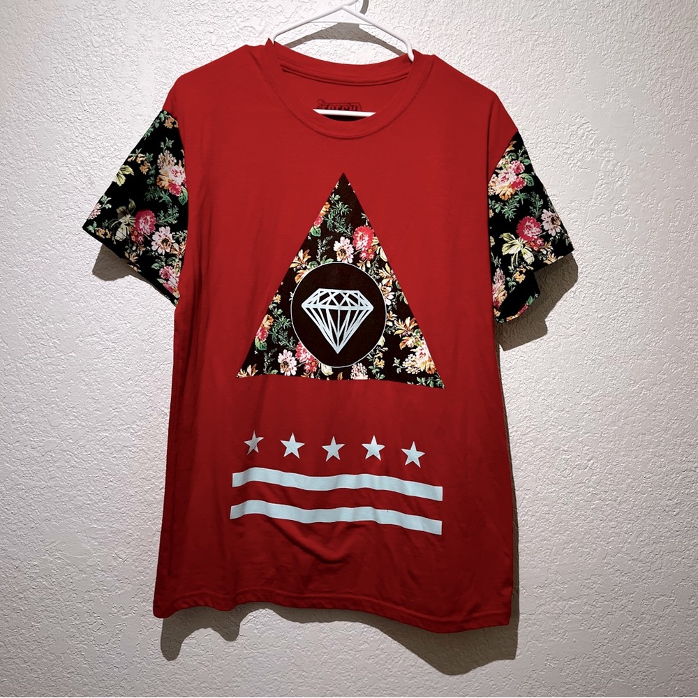 Fresh Laundry Diamond Stars Floral T-shirt L Large